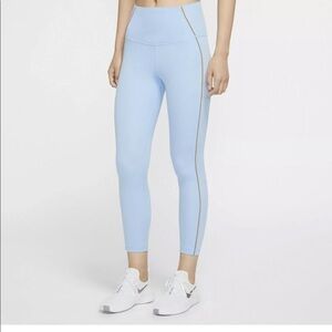 Nike Womens Yoga Core Vinyasa 7/8 Pants Leggings Blue Rainbow Stripe Small